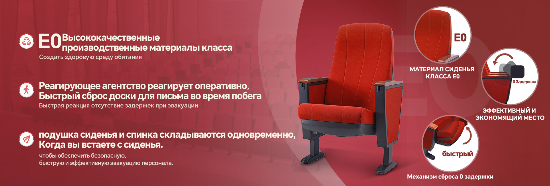 кресла в зрительном зале, кресла для зрительных залов